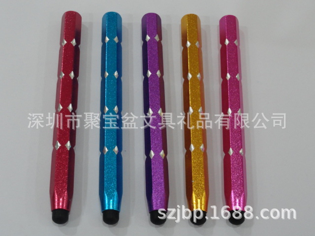 厂家批发定制 六角棒电容笔车花触控笔 氧化铝棒手写笔 灵敏度高