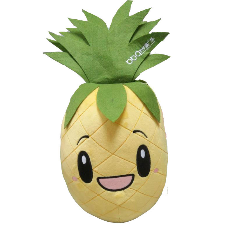 来图定制可爱表情菠萝毛绒玩具 水果抱枕公仔 儿童生日礼物批发