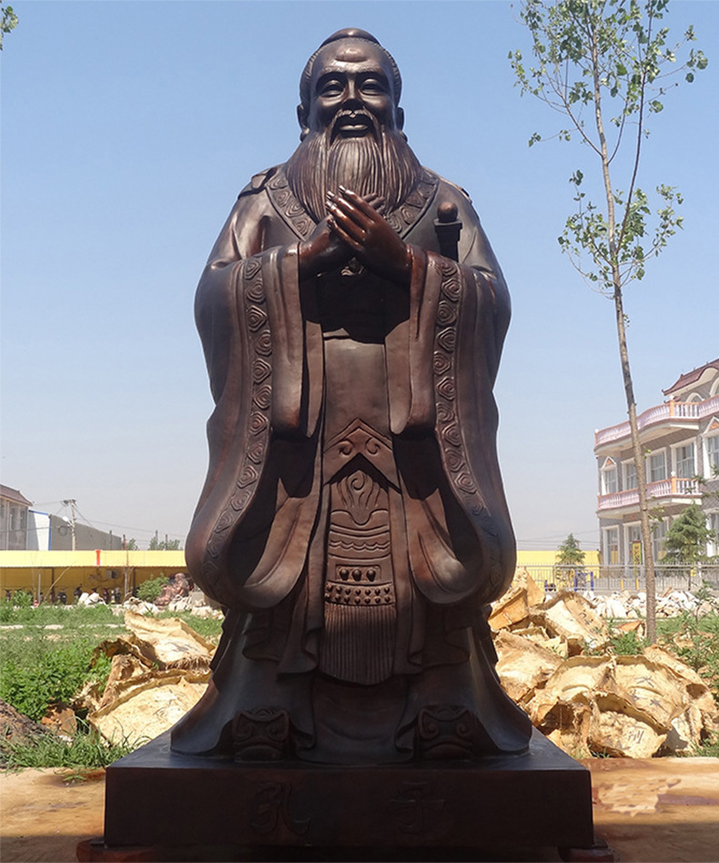 铸铜古代人物铜孔子像雕塑 校园先师孔子铜雕像 定制名人像595
