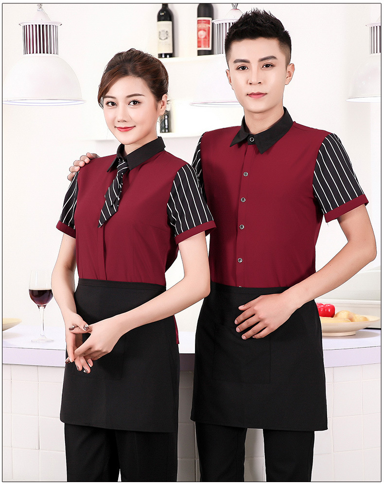 酒店工作服夏装女西餐厅饭店制服ktv火锅店咖啡厅服务员短袖衬衫