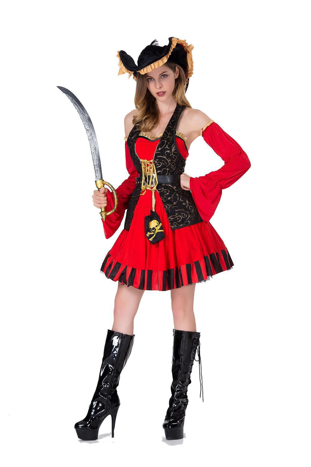 万圣节加勒比海盗船长服装演出服cosplay角色扮演舞台剧表演衣服