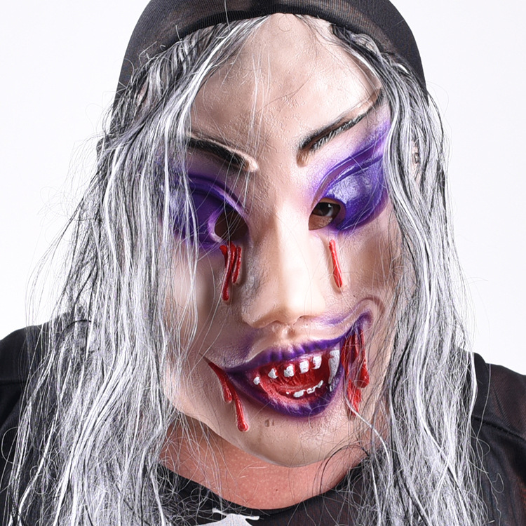万圣节面具 外贸鬼屋密室酒吧创意恐怖吸血僵尸搞笑头套 厂家批发