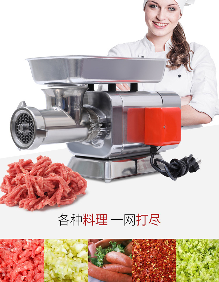 厂家直销不锈钢台式12型22型绞肉机商用绞肉机碎肉机灌香肠