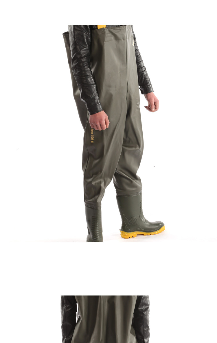 2018夏季连体下水裤耐磨防水加厚捕鱼钓鱼服下水衣pvc夹网布