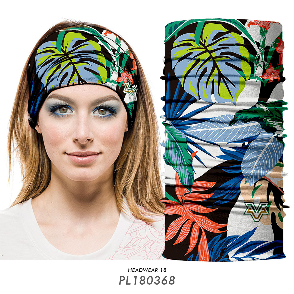 韩国花纹运动瑜伽头巾吸汗带女跑步韩国面巾防紫外线防晒魔术发带