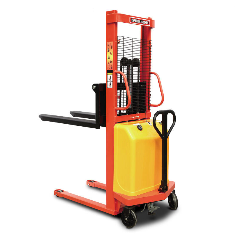 半电动堆高车 充电式液压升降式全自动 1.6米半电动叉车