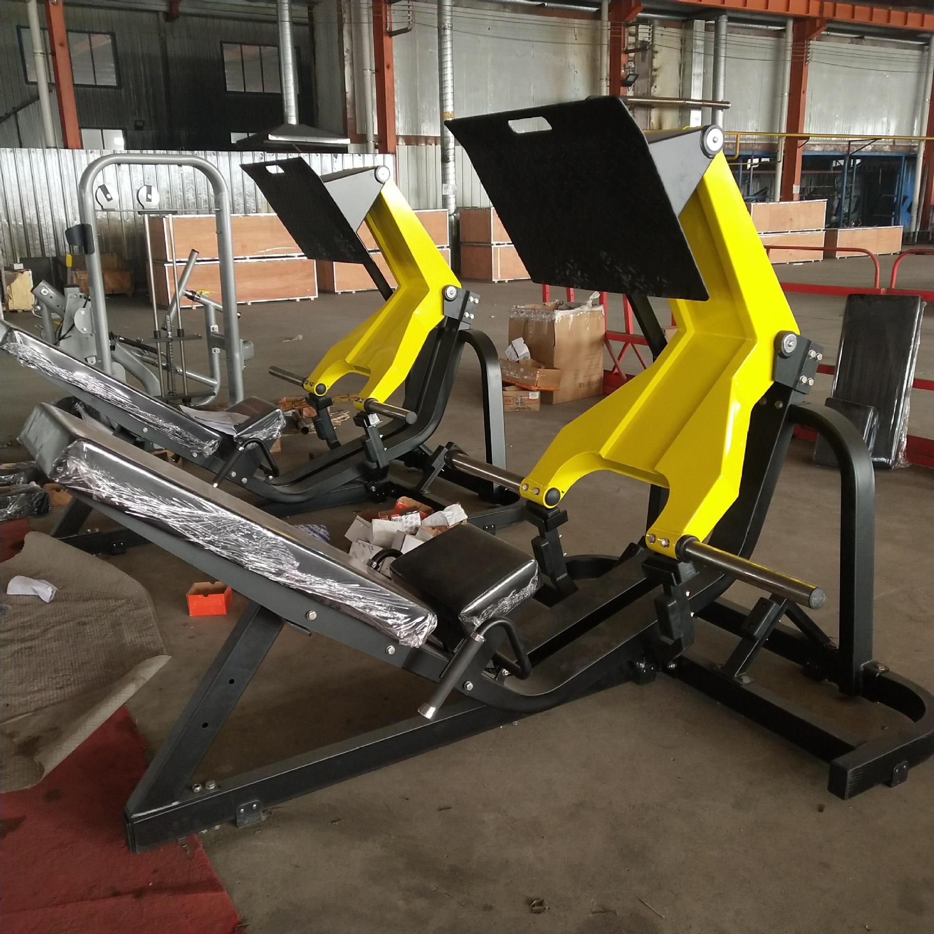 健身房专用坐式小腿训练器挂片式力量器械腿部训练器45度倒蹬机