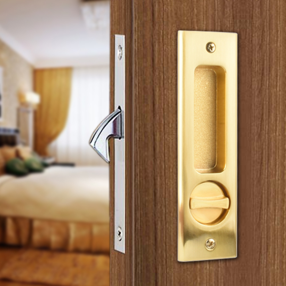 木门移门锁推拉门锁折叠门锁移门钩锁美式简约黑色移门拉手吊移门