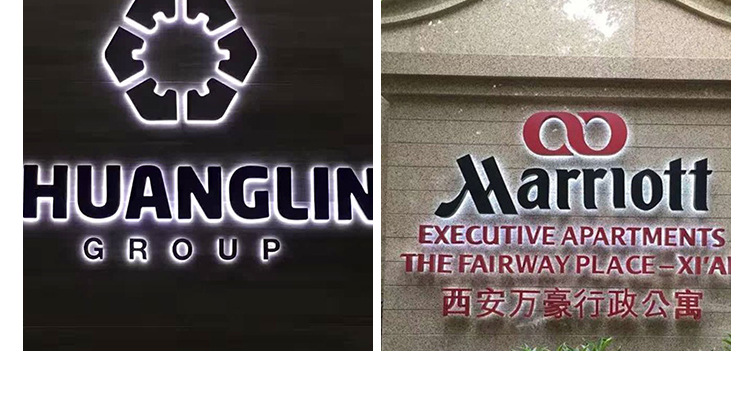 定制led门头不锈钢发光字水晶背发光门头招牌字精品黑钛金广告牌