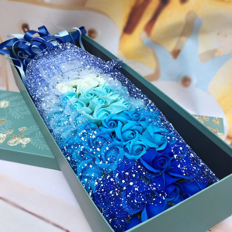 99朵香皂玫瑰花束礼盒肥皂渐变色礼盒七夕情人节送女朋友生日礼物