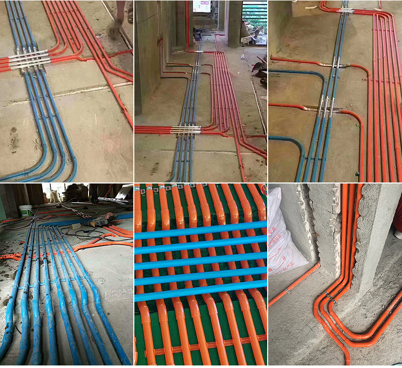 材通pvc线管过桥弯20阻燃塑料中型电工穿线套管红蓝线管45度弯