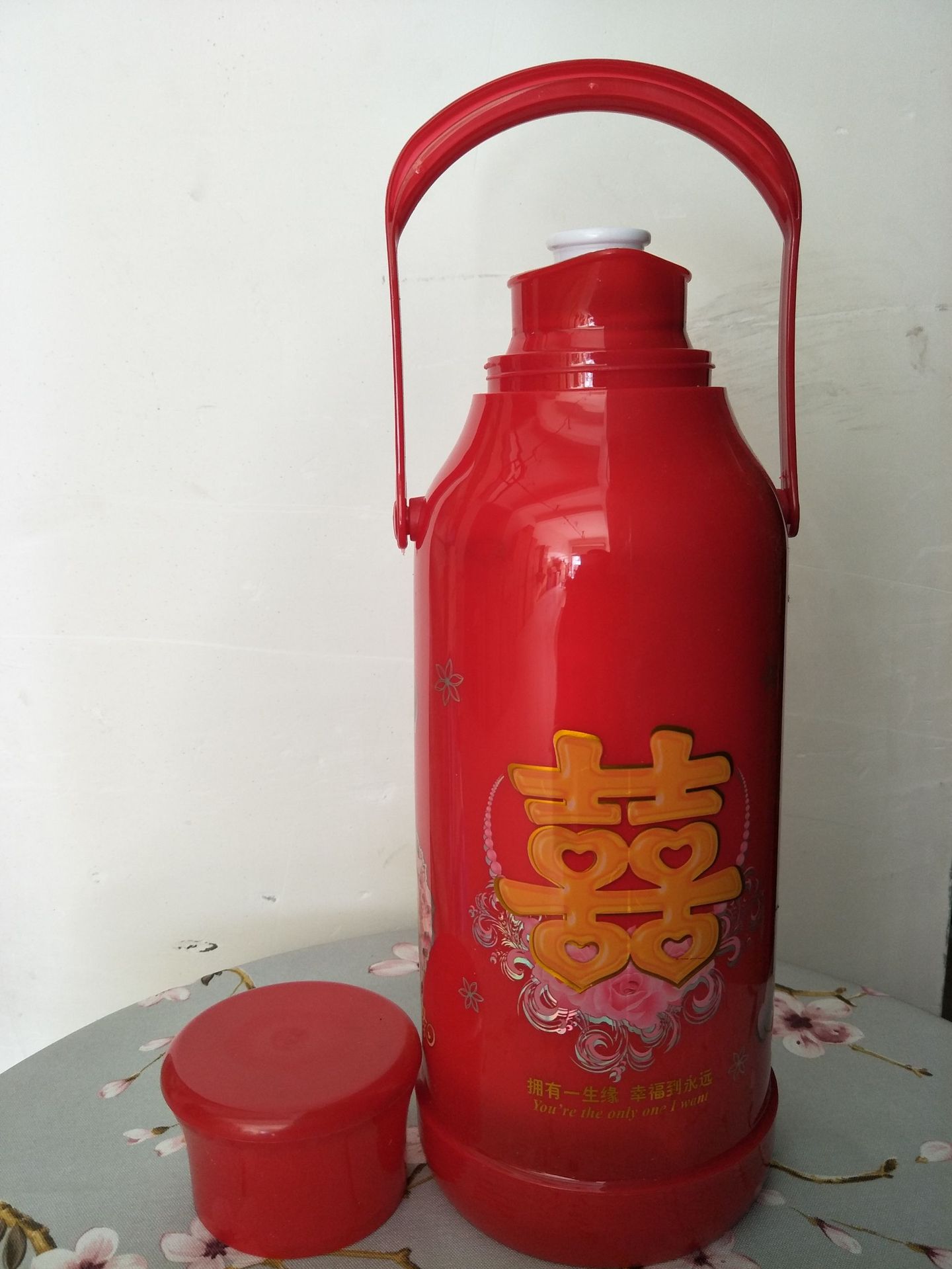 结婚喜庆红色热水瓶 喜字红色暖壶 婚庆用品家用3.2升保温暖瓶