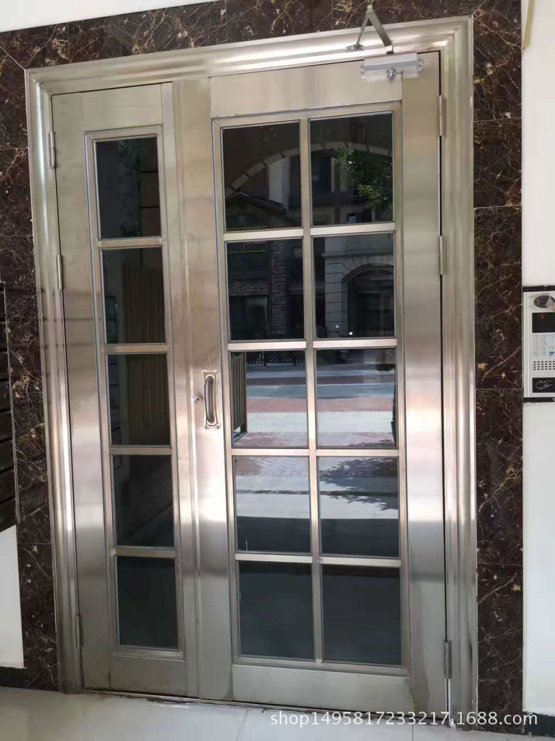 生产加工 双开式不锈钢门 密码安全不锈钢门 豪华多功能不锈钢门