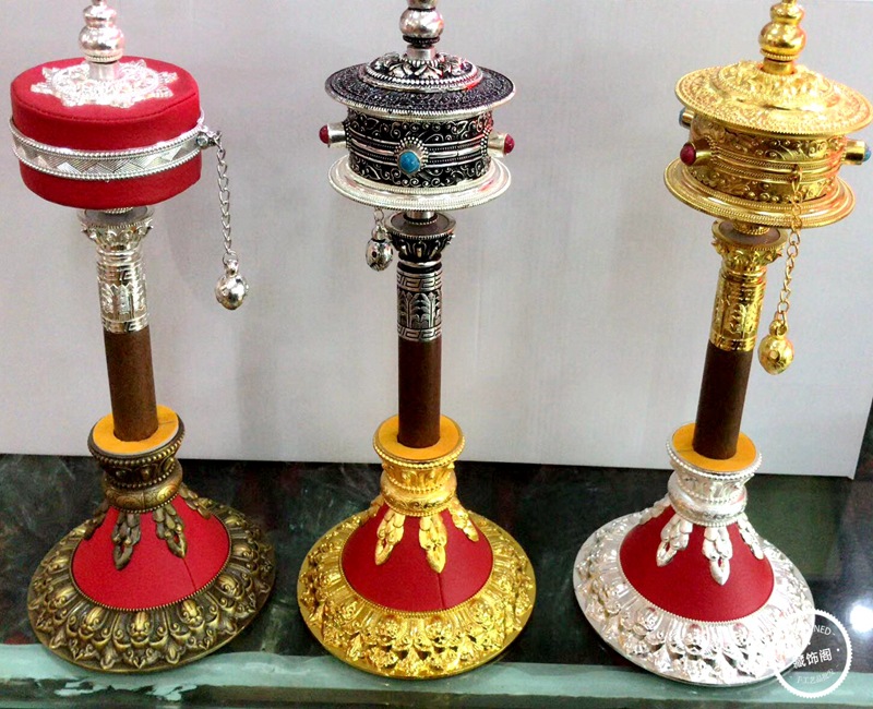 新款 红皮转经轮底座莲花转经筒亚青寺转经轮专用底座不含经轮