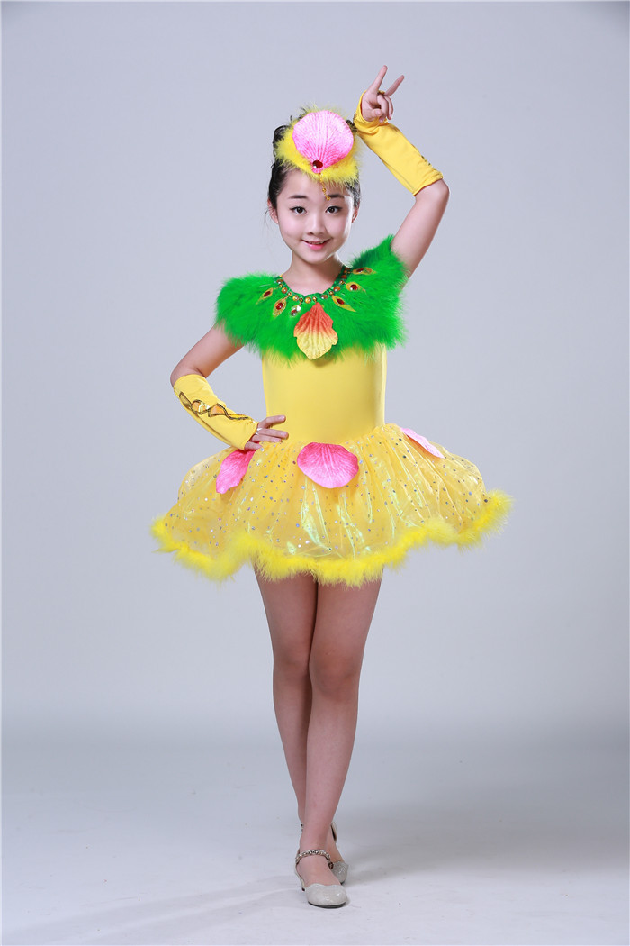 儿童动物表演服装布谷鸟舞蹈表演服小鸟啄木鸟服装女童角色扮演服