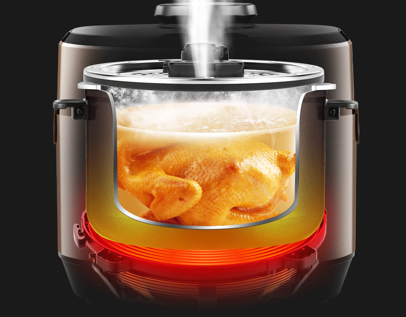 美的my-ht5070p电压力锅大火力大容量智能变压多功能高压锅饭煲5l