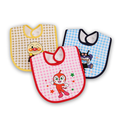 面超无荧光双面带防水口水巾 纯棉卡通围嘴 围兜 口水兜 饭兜