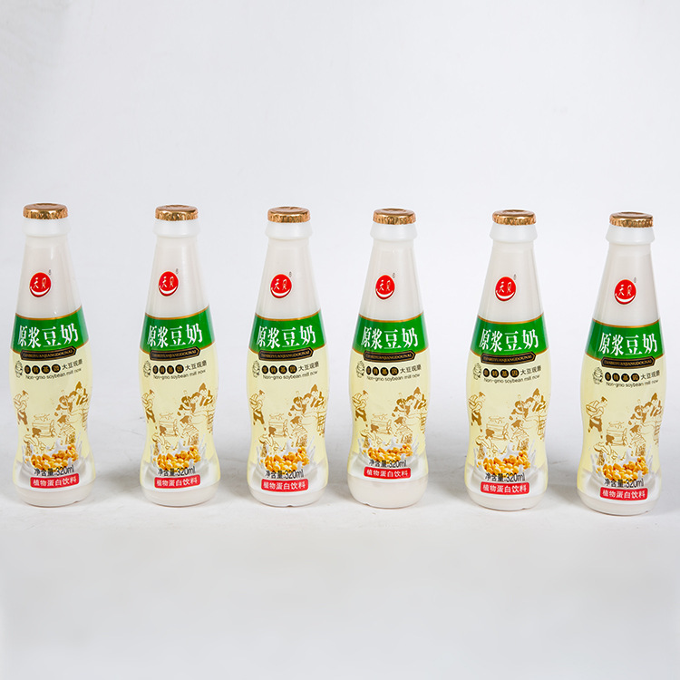 天贝豆奶320ml瓶装原味常温豆奶饮料厂家鲜磨豆奶植物蛋白饮料