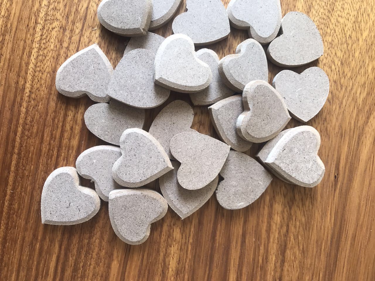 心形密度板木制倒边心配件木制饰品配件情人节心配件各规格可定制