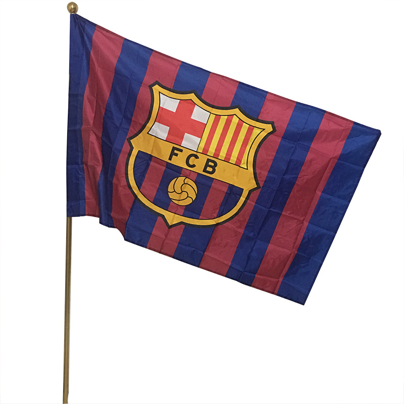 各国4号球迷用品旗帜定做涤纶布水印90*150cm巴塞罗那国旗