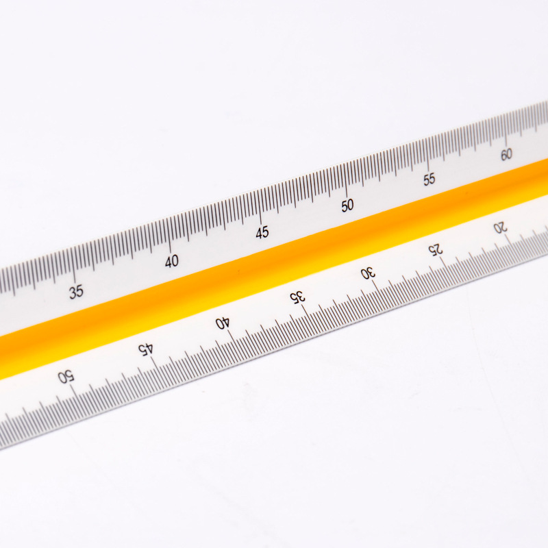 得力8930学生三棱比例尺 仪尺子 多功能绘图制图测量工具30cm尺子