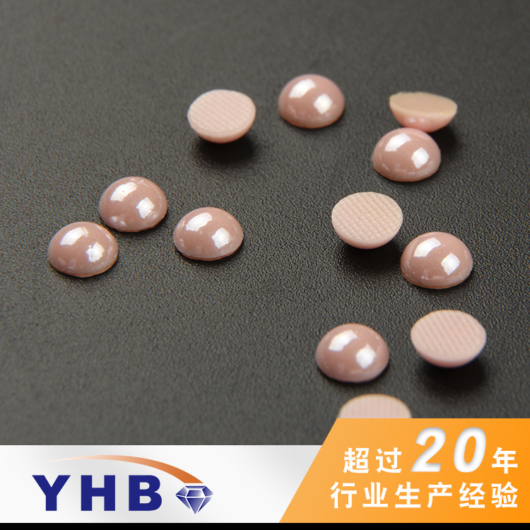 Factory Wholesale Glue Ceramic Drill Non-Fragile Pink Pearl Hot Drilling Semicircle 9mm Clothing Accessories Ceramic Hot Drilling