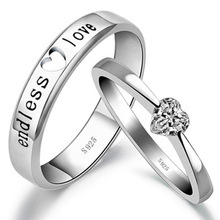 【双11新品】一撇一捺ypyn神圣诺言925银戒指女镶钻圆钻订婚戒