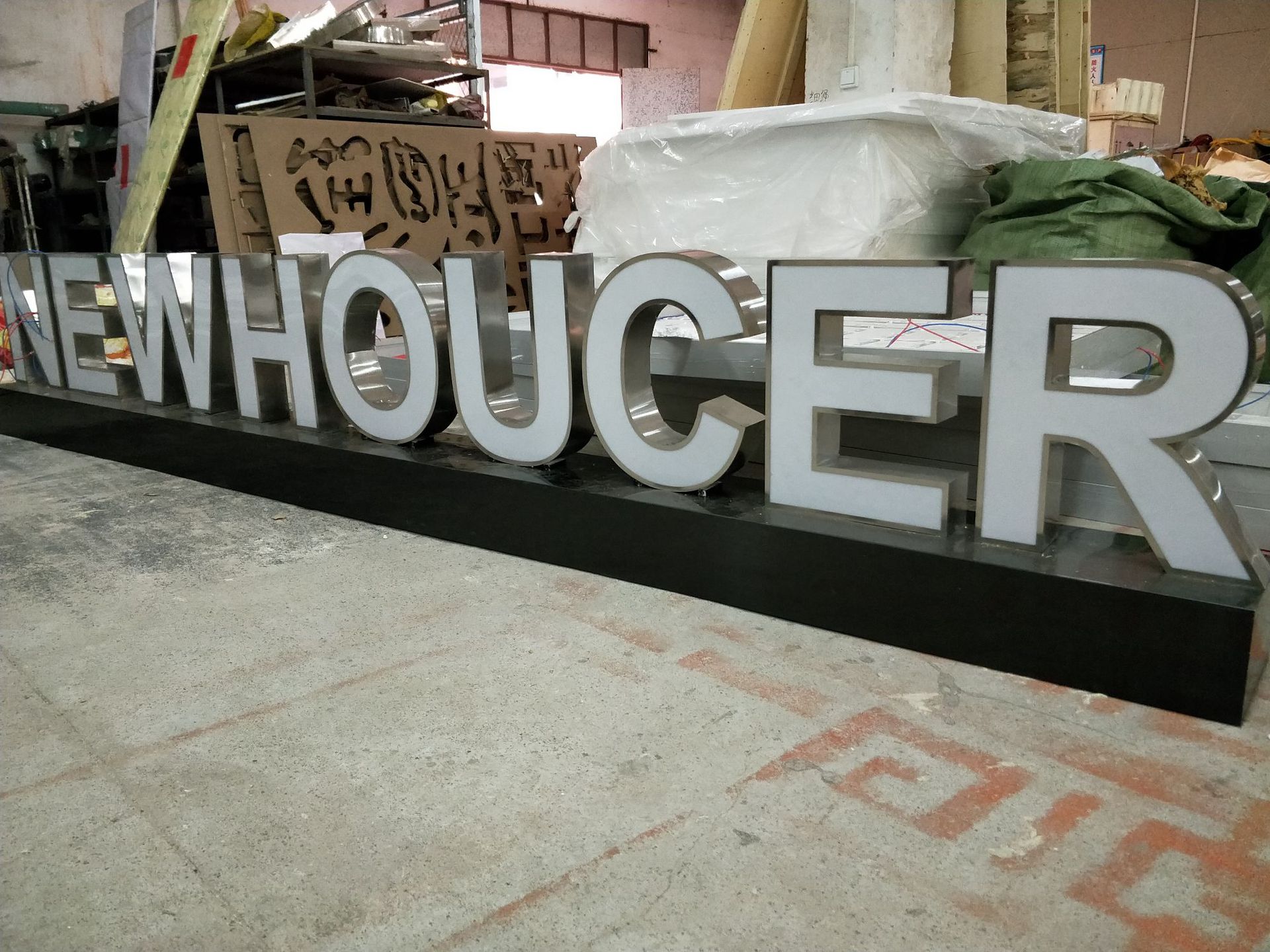 厂家直销大型户外立体字 不锈钢金属烤漆广告字led发光落地导视牌