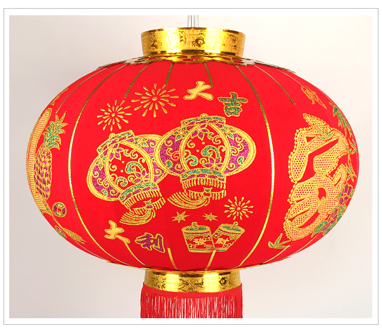 2021绒布大红灯笼植绒过年春节年货装饰用品长杆灯笼批发定制厂家