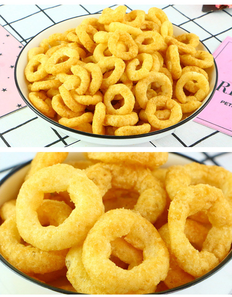 黄金蟹味圈120g铁桶装 鱿鱼圈油炸膨化零食铁罐食品超市流通货源