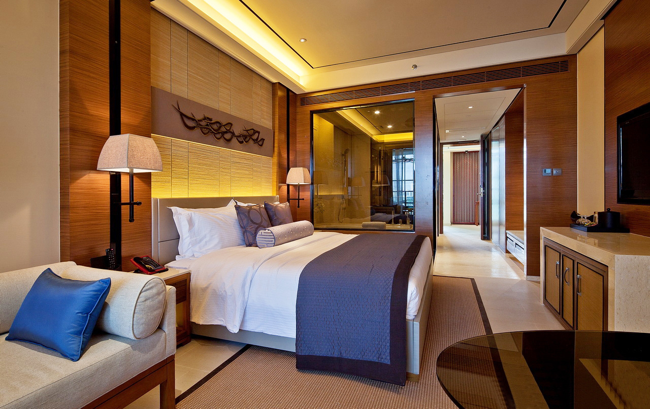 酒店客房成套家具 酒店标准双人房家具 双人床 时尚中式酒店家具