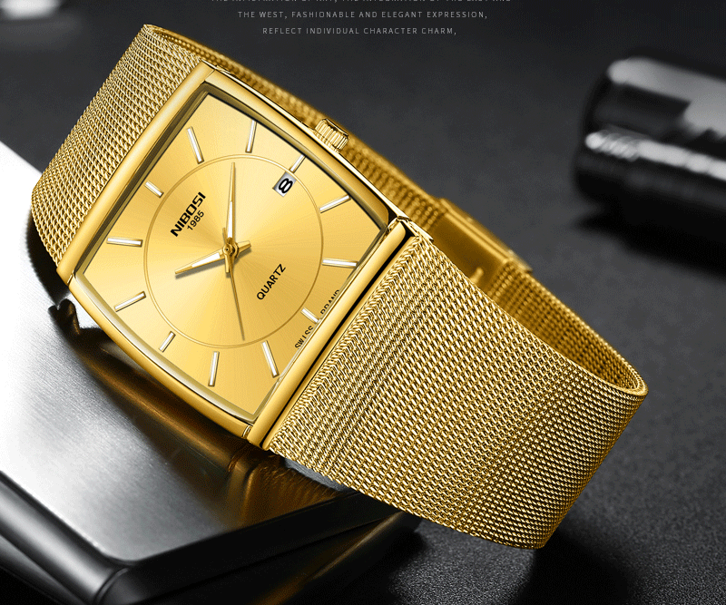 手表批发厂家 nibosi尼伯斯男士网带石英表批发 时尚潮流男士手表