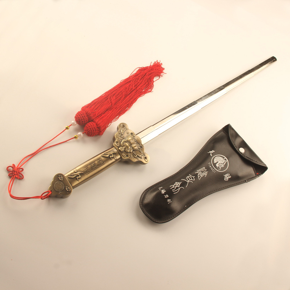 不锈钢伸缩剑080锌青古 健身剑创意玩具批发 武器模型 厂家直供
