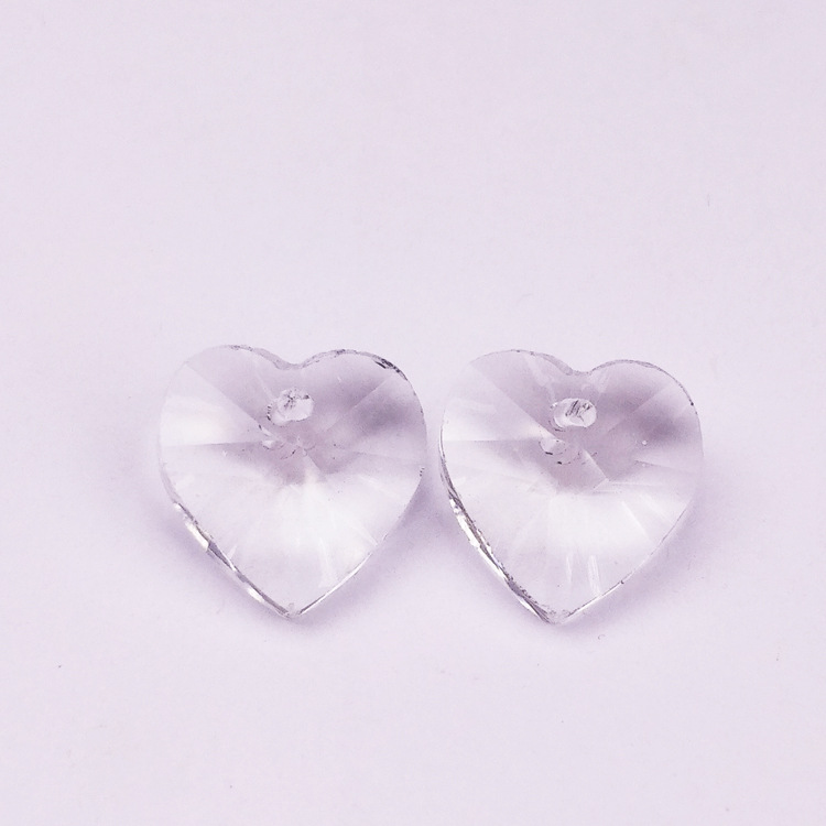 切面水晶玻璃桃心 爱心形散珠 diy吊坠 耳环 手链饰品配件材料
