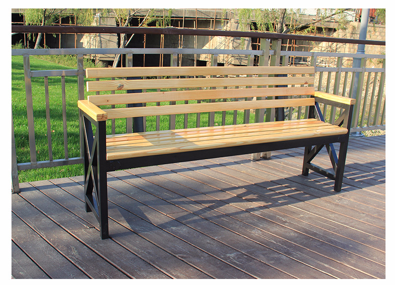 户外广场公园学校靠背座椅 公共休闲长椅景区排椅铸铝塑木公园椅