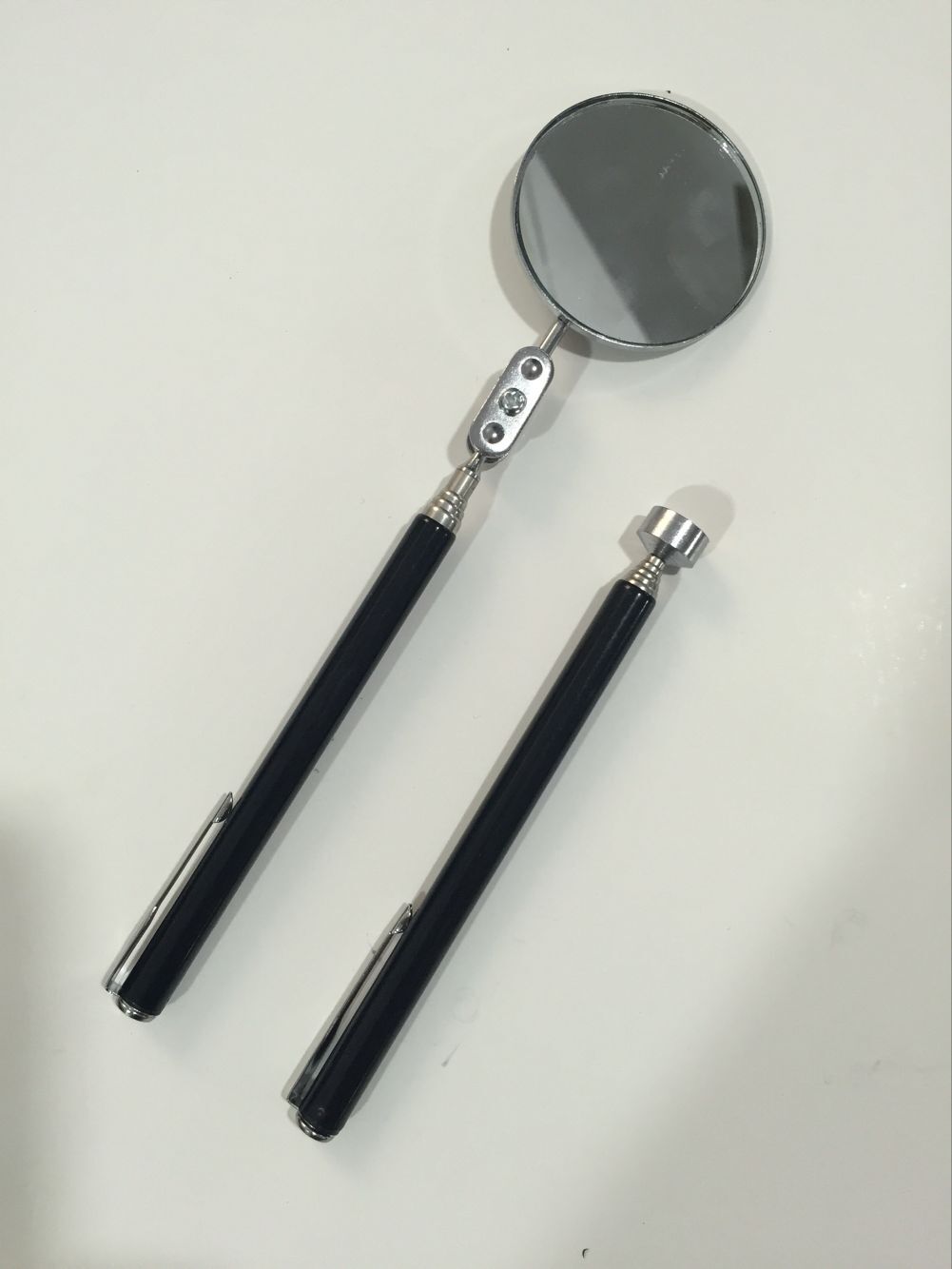 供应不锈钢伸缩捡拾镜 磁性伸缩组套工具棒捡拾镜