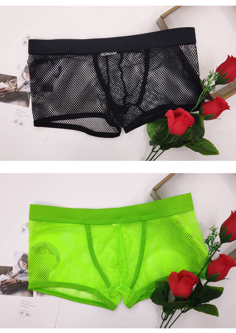 男款内裤 男士平角裤 网孔透气 网眼内裤 速卖通稳定