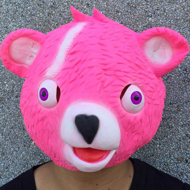 激萌game堡垒之夜粉红熊面具可爱动物面具万圣节抖音fortnite游戏