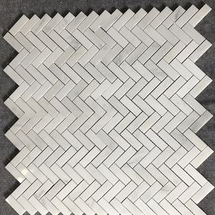 东方白人字形25 75马赛克多款墙砖爵士白大理石欧式地面砖高品质