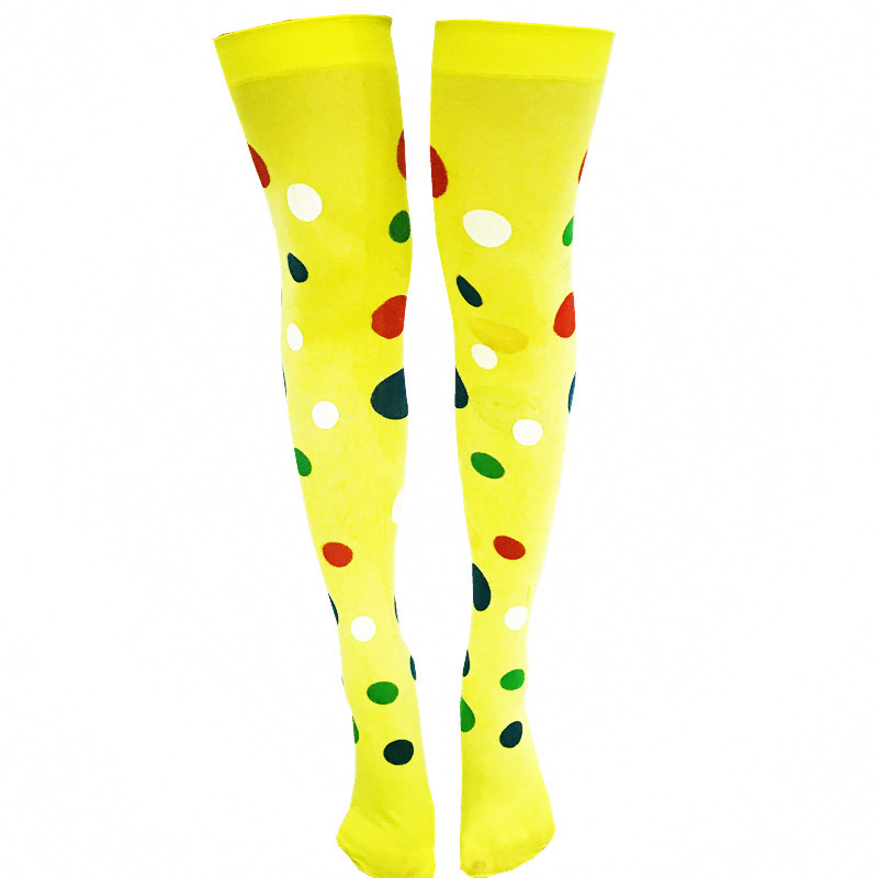 圆点小丑袜波点袜小丑道具万圣节服饰道具圣诞节舞会袜子一件代发