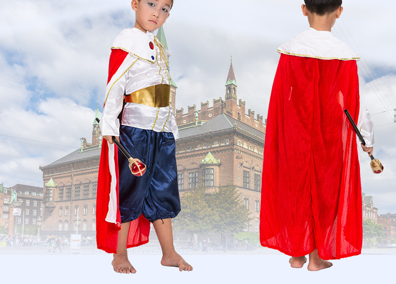 儿童派对披风儿童国王衣服儿童皇帝服装儿童皇子衣服儿童王子衣服