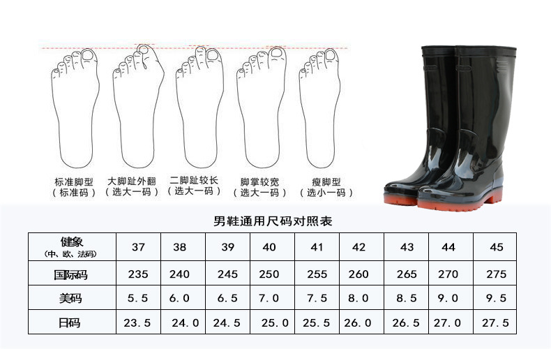 5-健象020耐酸碱pvc橡塑雨鞋详情页--尺码对照表