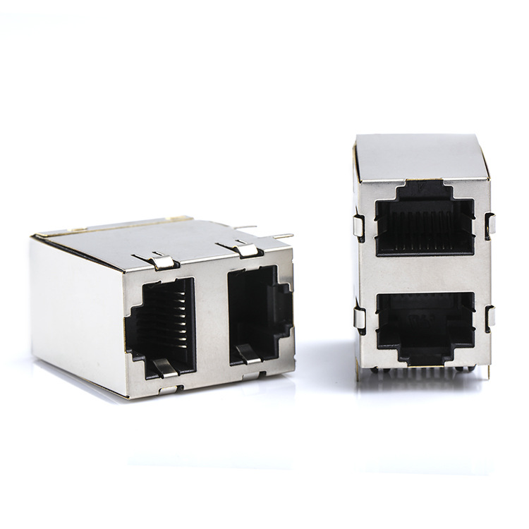rj45网络插座水晶头座网线插座网口接口8p8c双层全铜连接器母座
