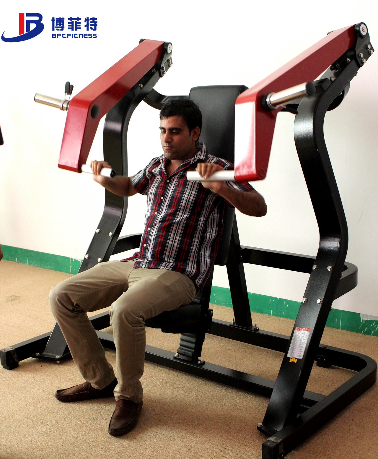 坐式上斜推胸训练器 挂片式免维护健身力量器械厂家批发 坐姿推胸
