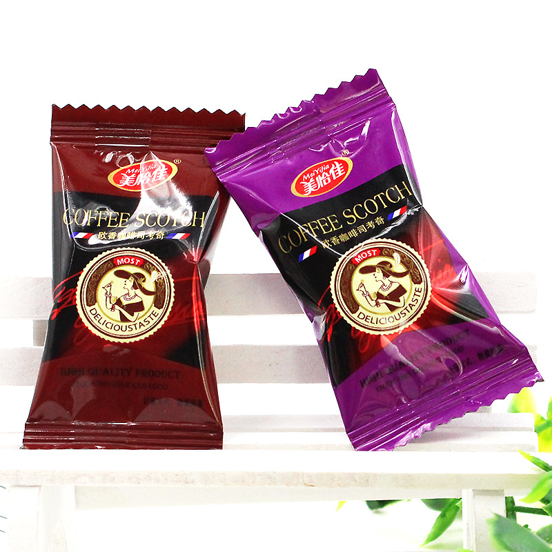 厂家销售美怡佳咖啡糖500g 司考奇散装糖果办公室零食 咖啡味硬糖