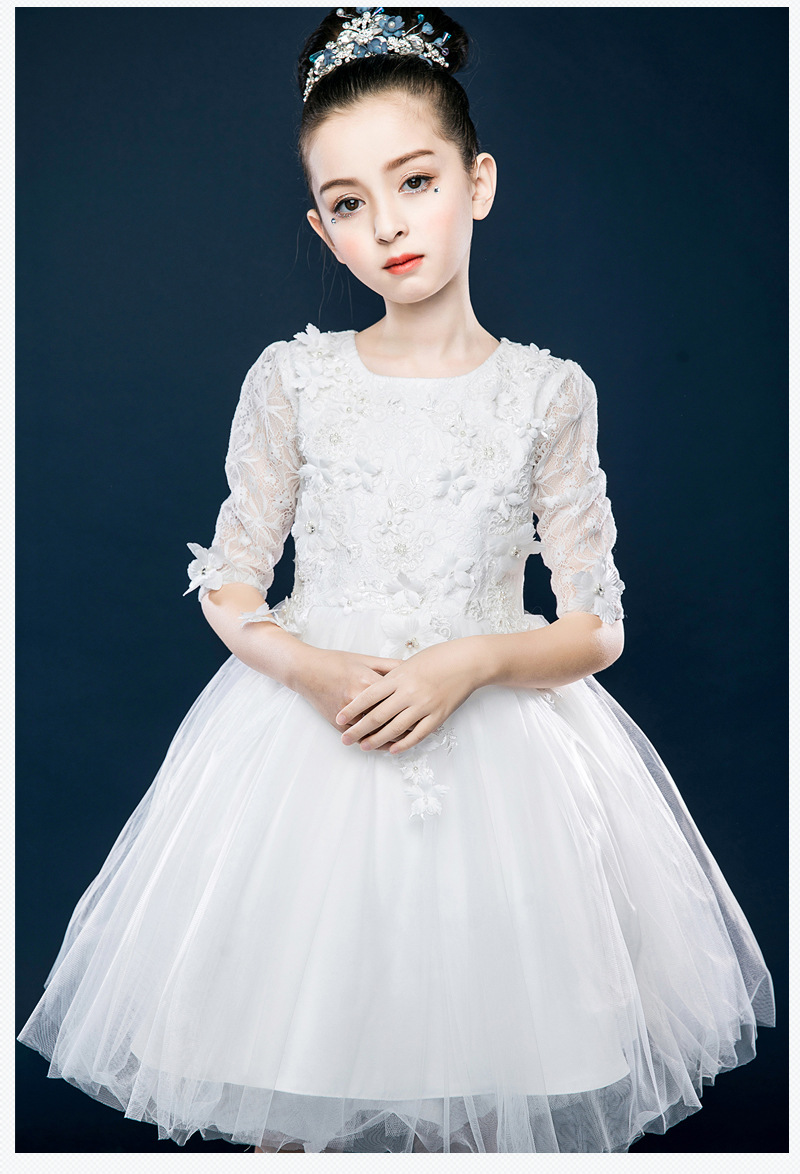 麦琪新款女童礼服婚纱裙小公主生日聚会钢琴表演礼服裙蓬蓬连衣裙