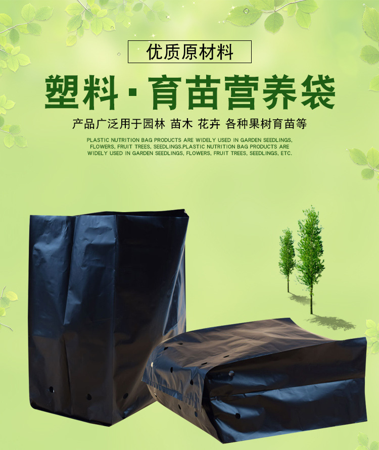 厂家直供 种苗袋 育苗袋 树苗营养袋 打孔袋 塑料薄膜袋