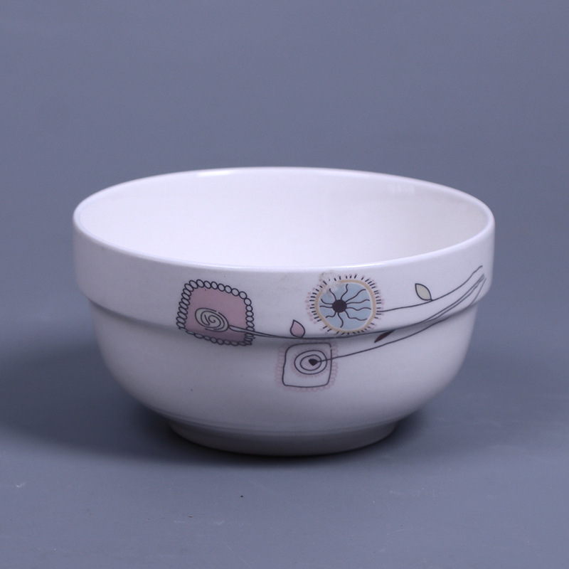 4.5英寸护边碗 绑赠碗 陶瓷饭碗 定制碗 促销礼品碗 广告碗logo
