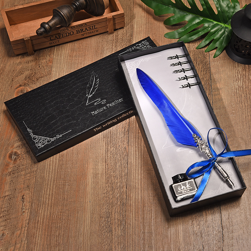 Retro European Pen Feather Pen Dipping Pen Water Pen Gift Signature Pen Pen Kit Manufacturer Direct Wholesale