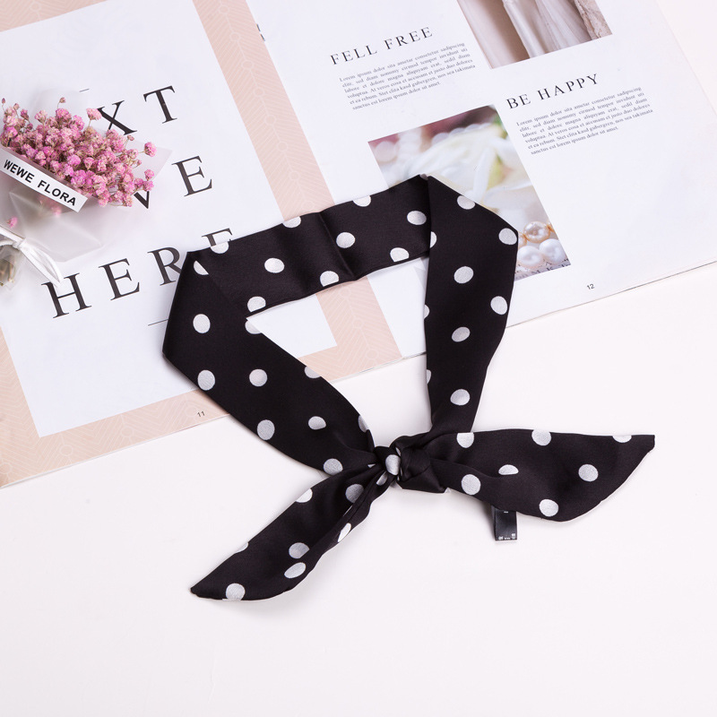 Spring and Summer Long Ribbon Female Korean Ins Style Artificial Silk Narrow Neckerchief Wholesale Silk Scarf Gift to Give Mom Ribbon